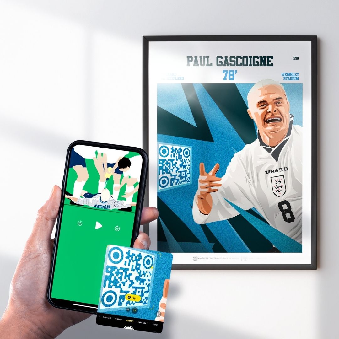 Paul Gascoigne Print - with goal animation, 1996