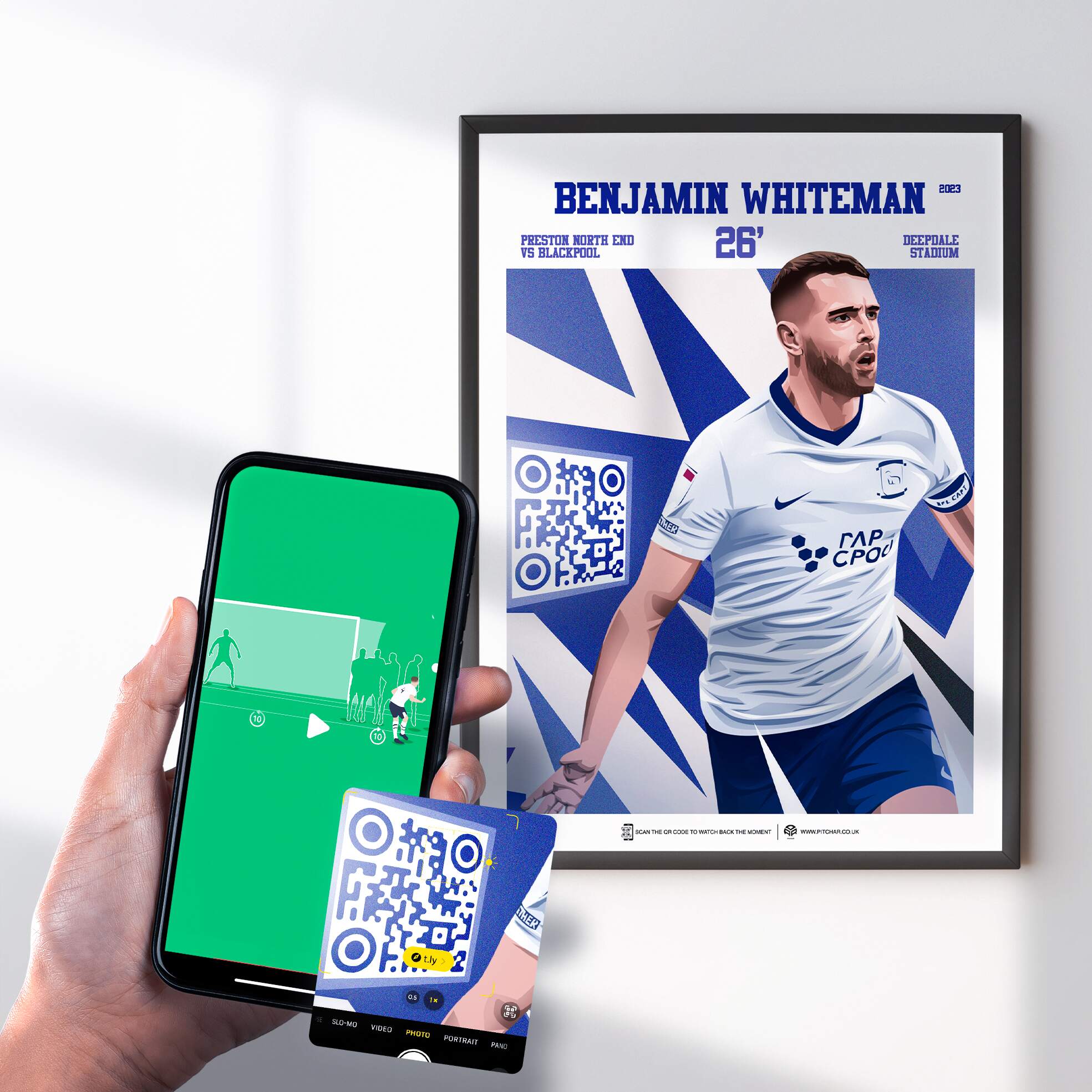 Preston North End Poster Benjamin Whiteman v Blackpool Goal Replay (26')