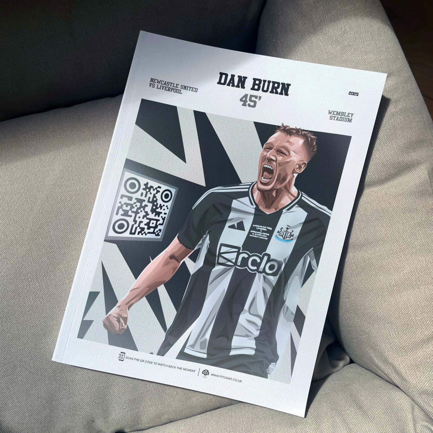 Newcastle United Poster Dan Burn v Liverpool Goal Replay (45')