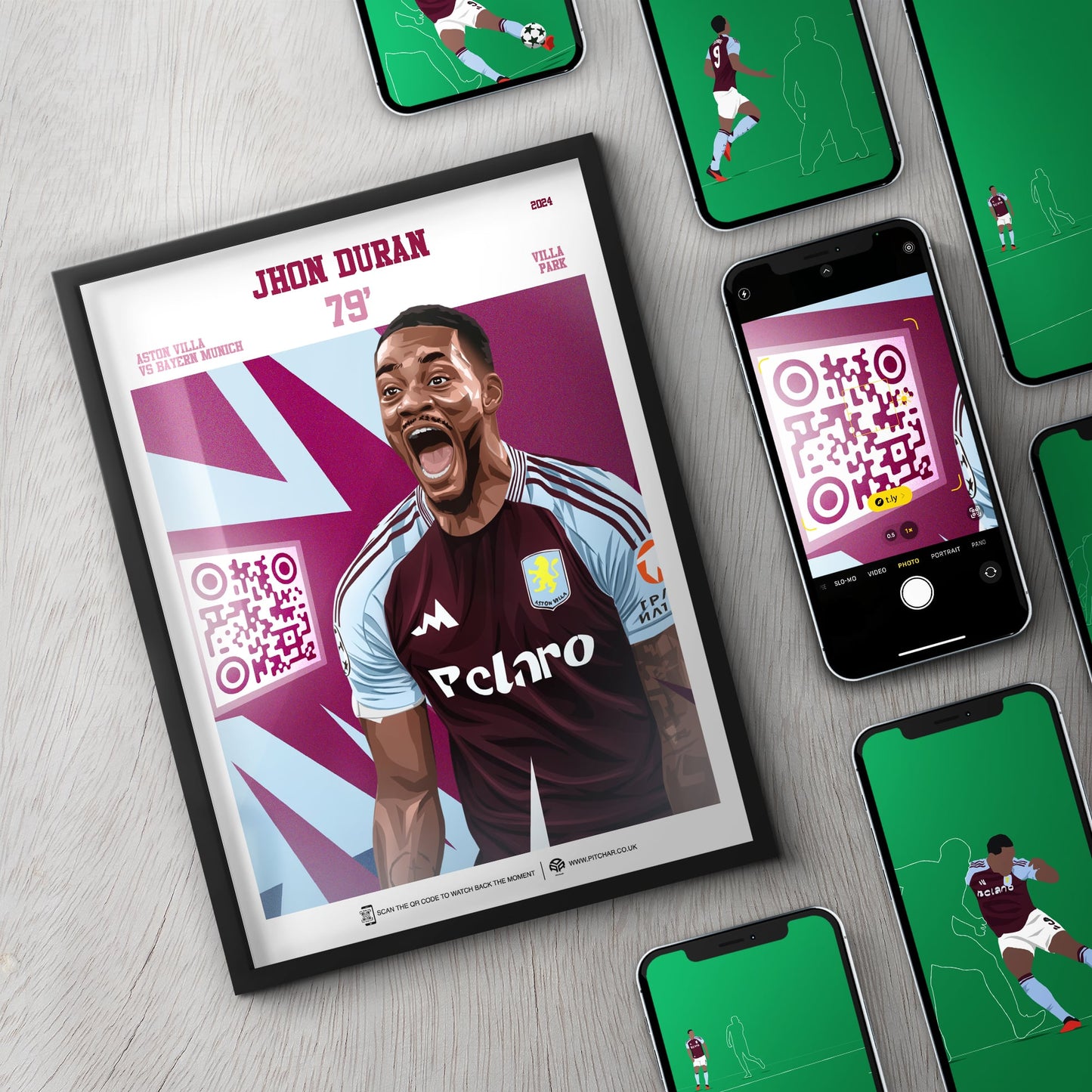 Aston Villa Poster Jhon Duran v Bayern Munich Goal Replay (79')