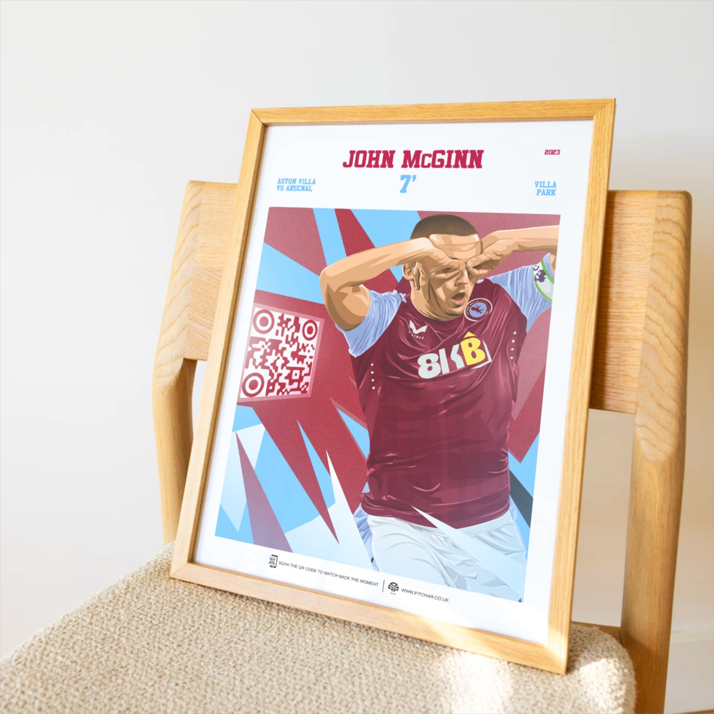 Aston Villa Poster John McGinn v Arsenal Goal Replay (7')