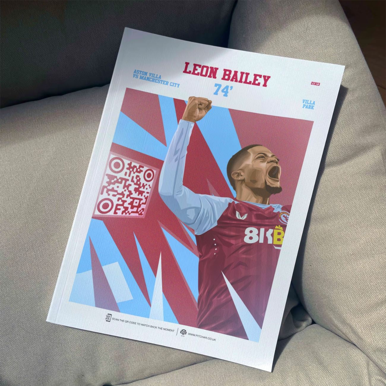 Aston Villa Poster Leon Bailey v Manchester City Goal Replay (74')