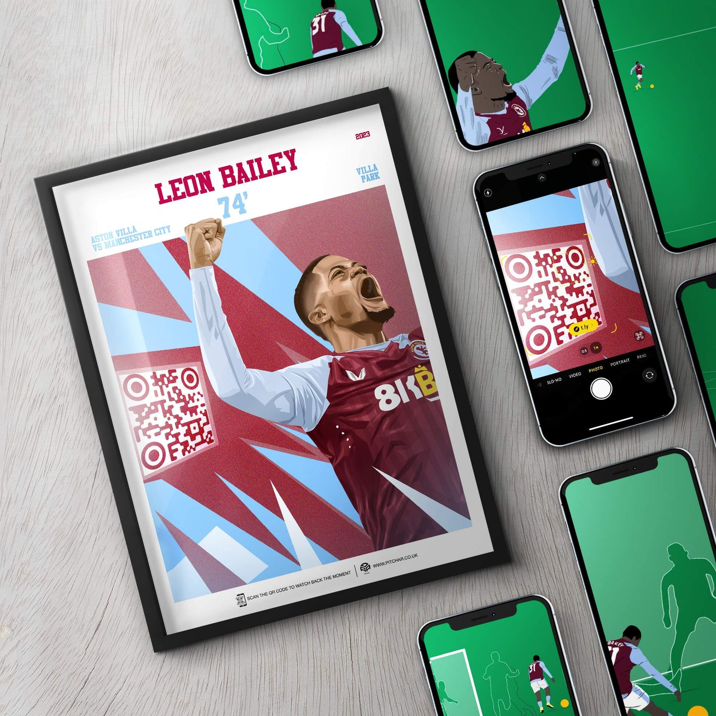 Aston Villa Poster Leon Bailey v Manchester City Goal Replay (74')