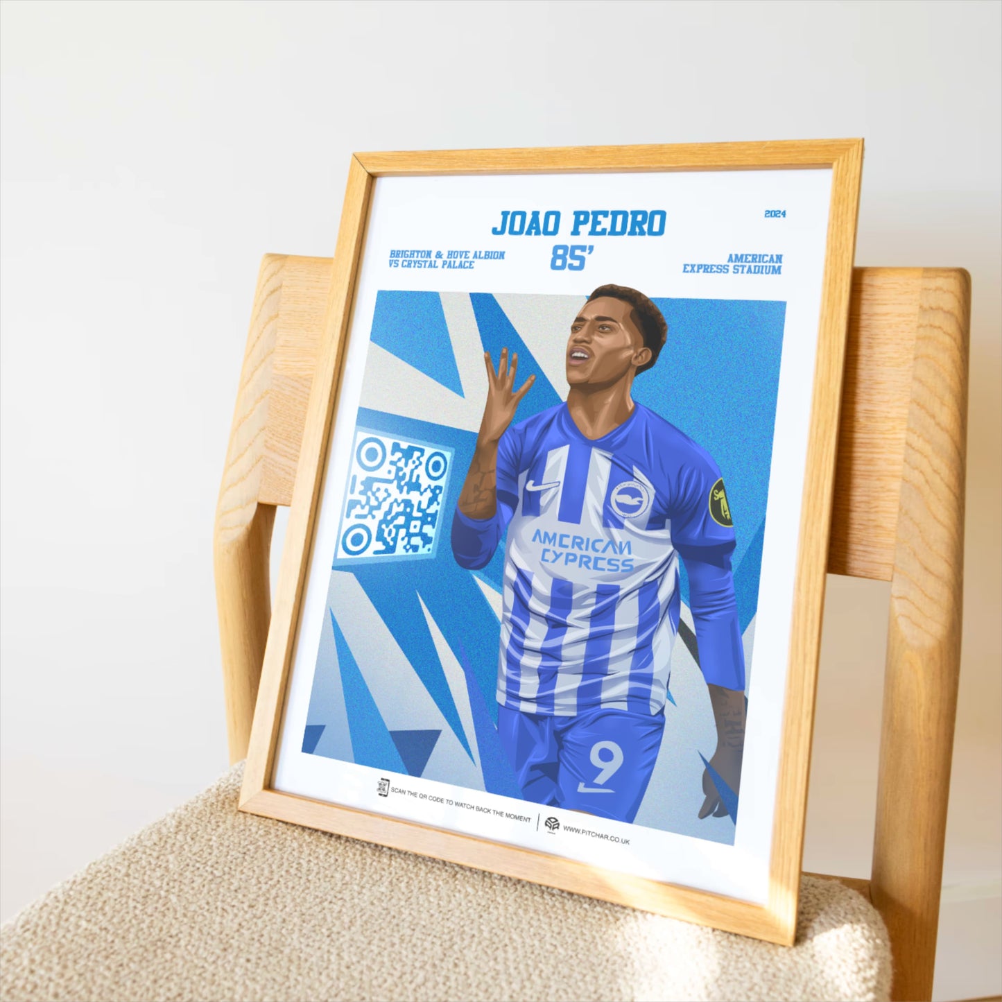 Brighton & Hove Albion Poster Joao Pedro v Crystal Palace Goal Replay (85')