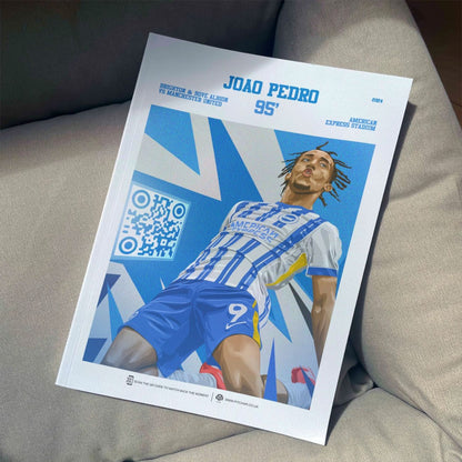 Brighton & Hove Albion Poster Joao Pedro v Manchester United Goal Replay (95')