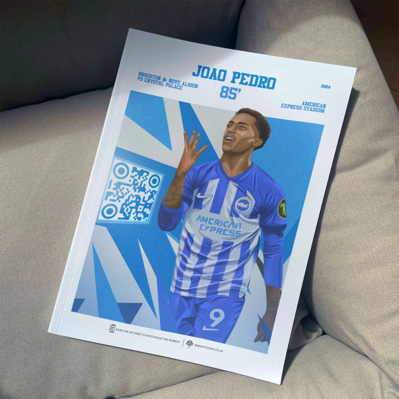 Brighton & Hove Albion Poster Joao Pedro v Crystal Palace Goal Replay (85')