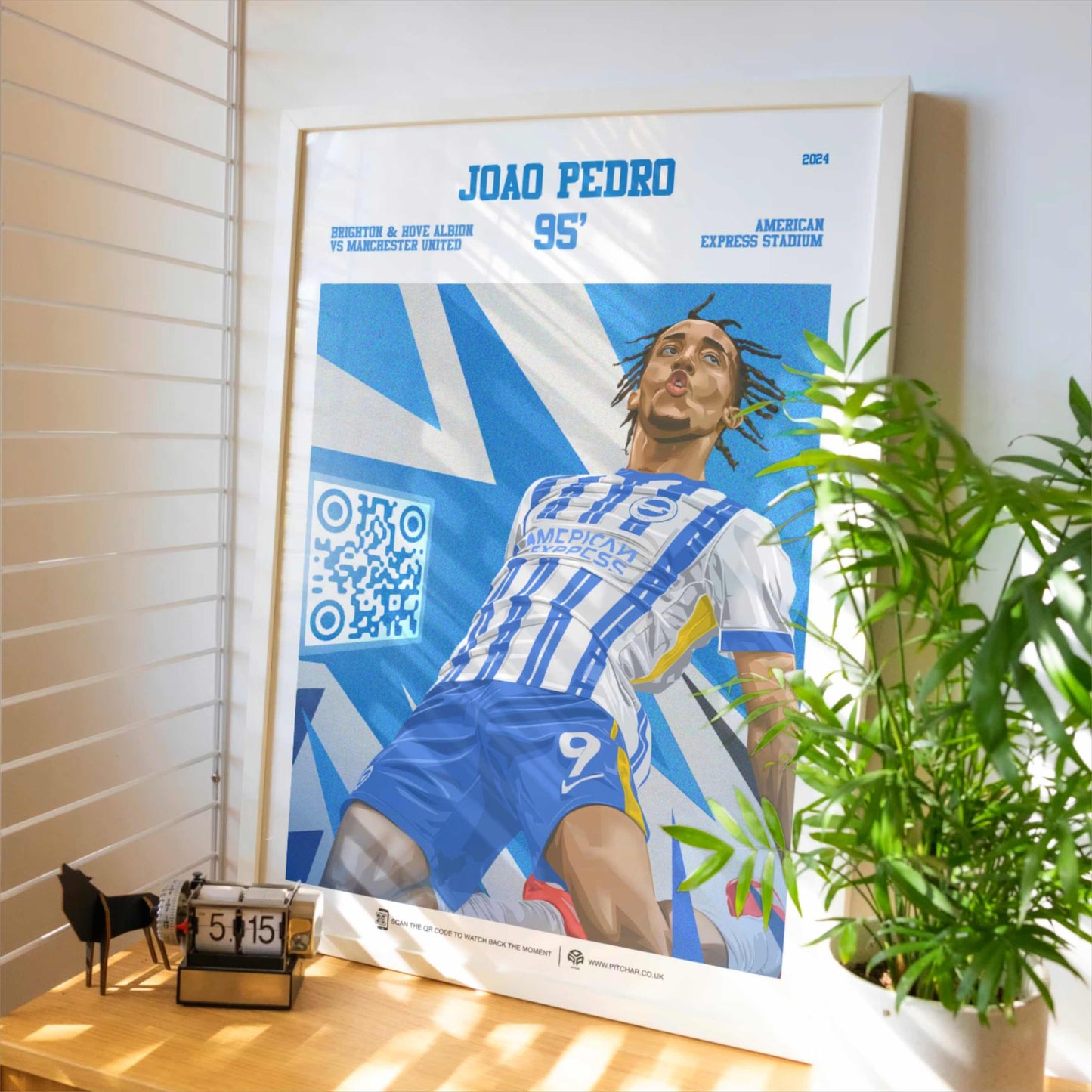 Brighton & Hove Albion Poster Joao Pedro v Manchester United Goal Replay (95')