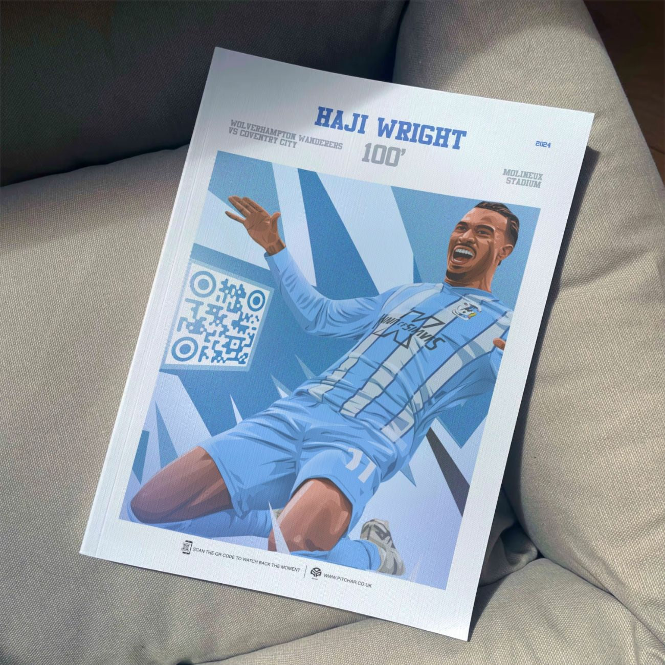 Coventry City Poster Haji Wright v Wolves Goal Replay (100')