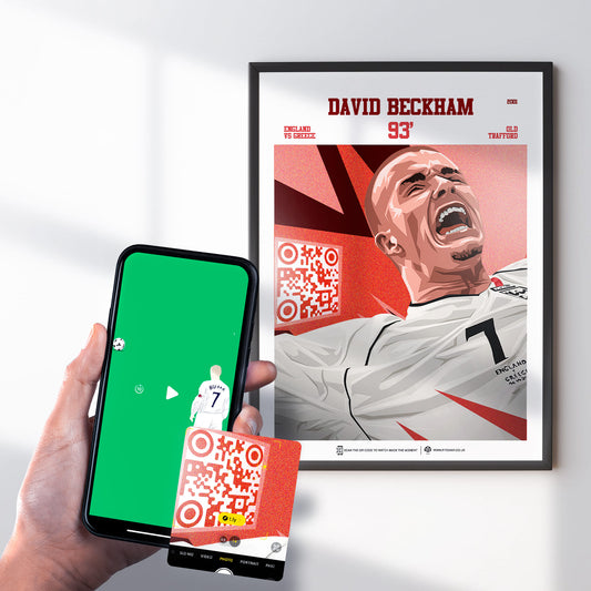 England Poster David Beckham v Greece Goal Replay (93')