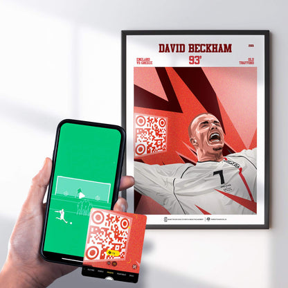 England Poster David Beckham v Greece Goal Replay (93')