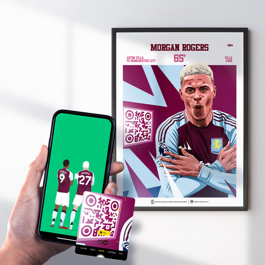 Aston Villa Poster Morgan Rogers v Manchester City Goal Replay (65')