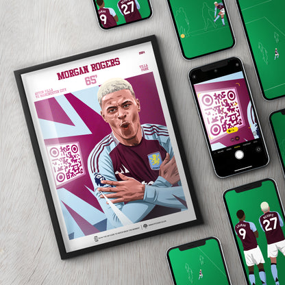 Aston Villa Poster Morgan Rogers v Manchester City Goal Replay (65')