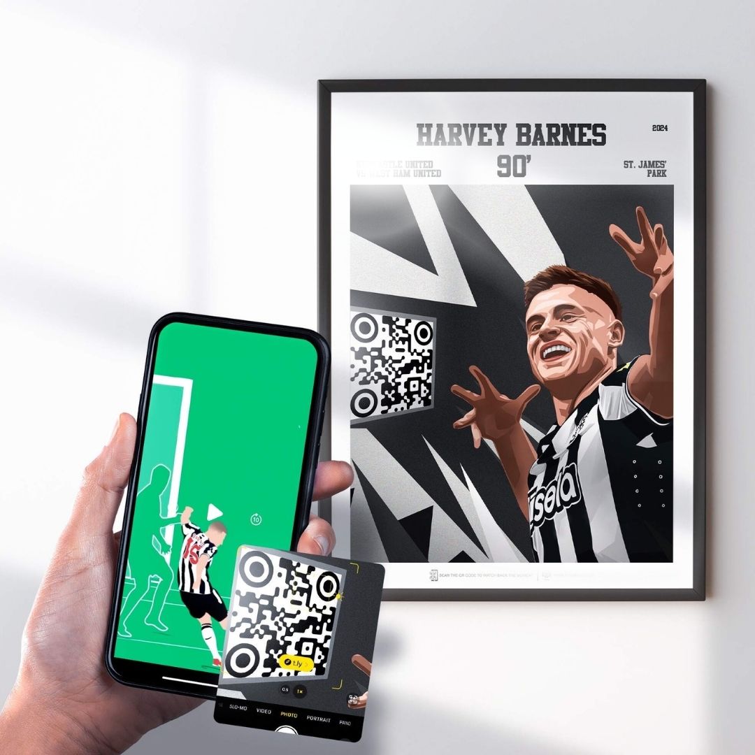 Newcastle United Poster Harvey Barnes v West Ham United Goal Replay (90')