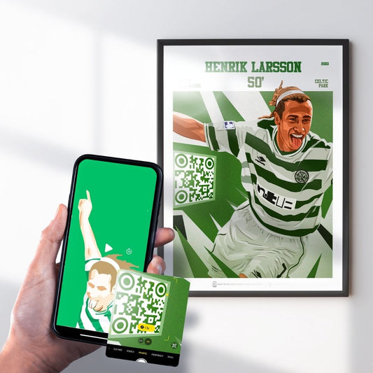 Celtic Poster Henrik Larsson v Rangers Goal Replay (50')