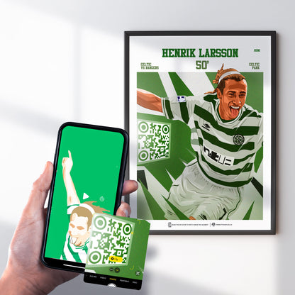 Celtic Poster Henrik Larsson v Rangers Goal Replay (50')