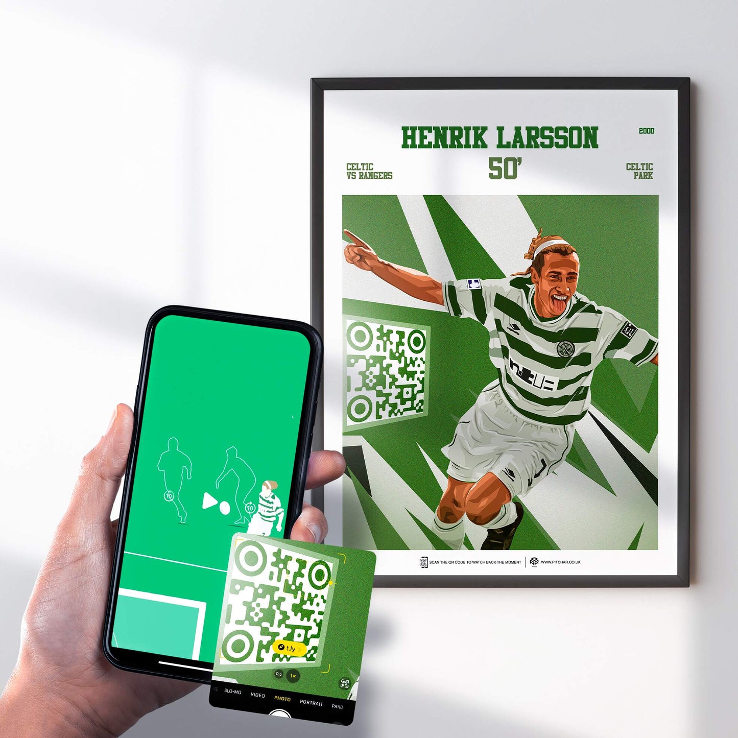 Celtic Poster Henrik Larsson v Rangers Goal Replay (50')