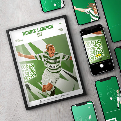 Celtic Poster Henrik Larsson v Rangers Goal Replay (50')