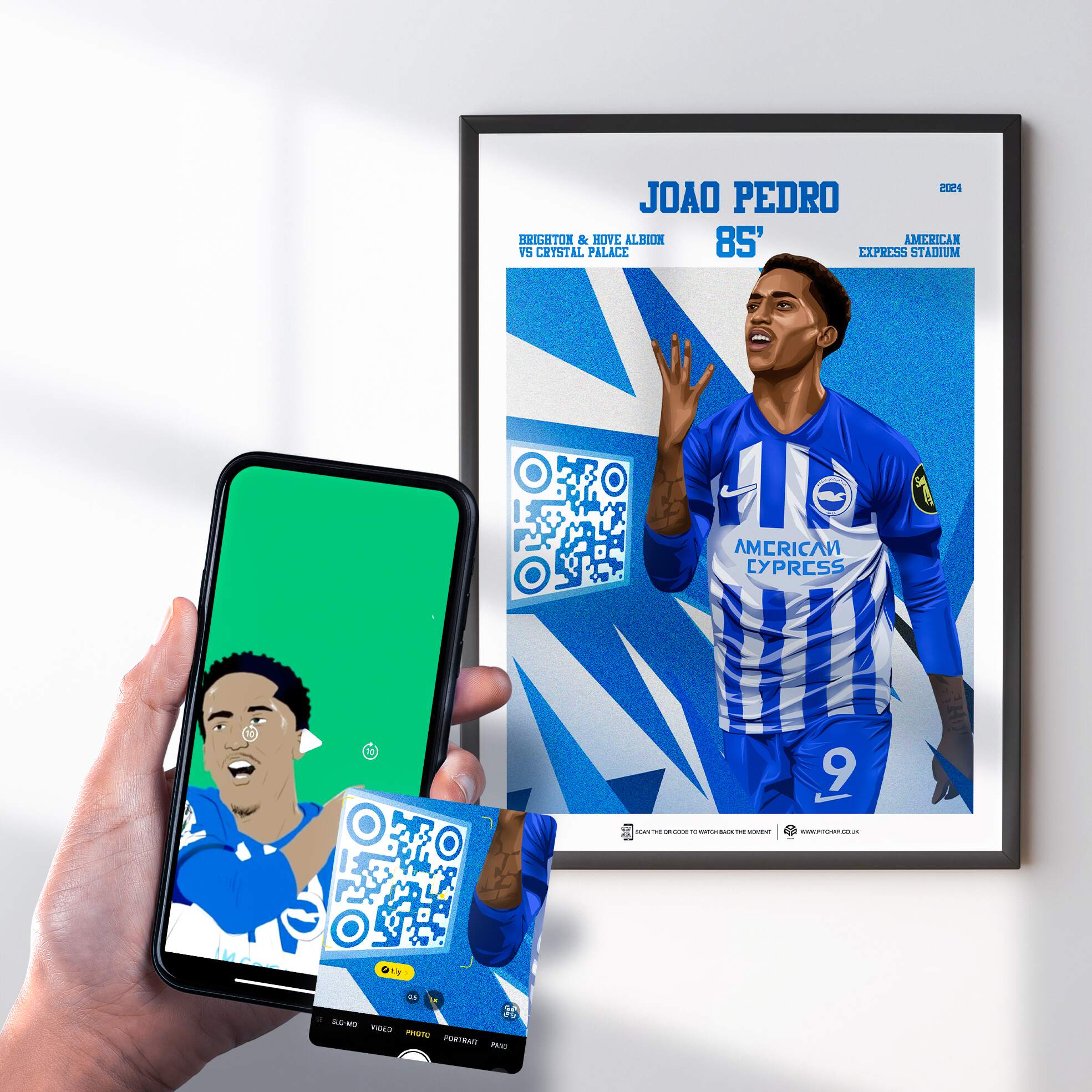 Brighton & Hove Albion Poster Joao Pedro v Crystal Palace Goal Replay (85')