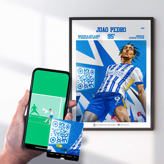 Brighton & Hove Albion Poster Joao Pedro v Manchester United Goal Replay (95')