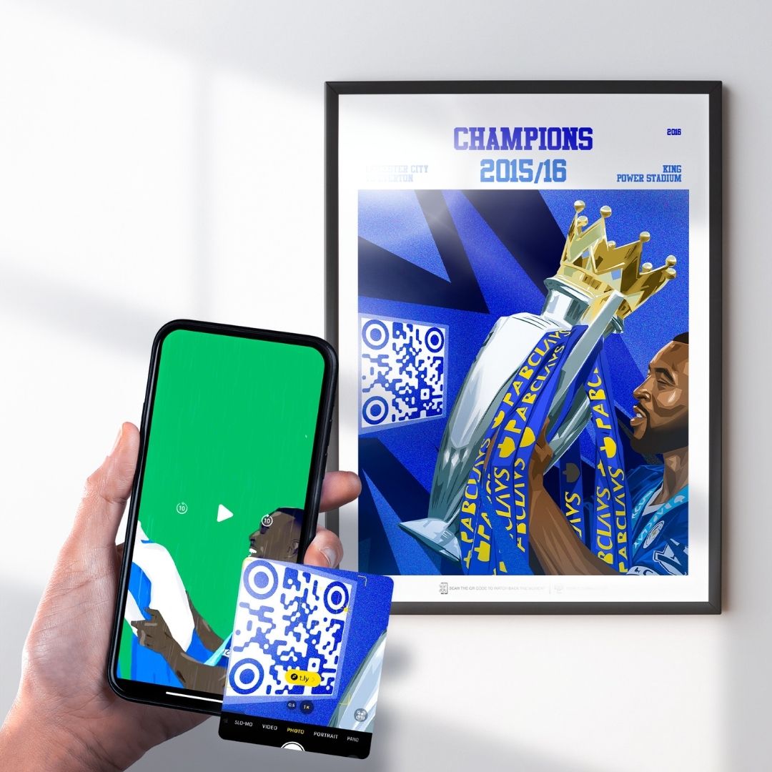 Leicester City Poster Premier League Champions v Everton Goal Replay (All Goals & Trophy Lift')