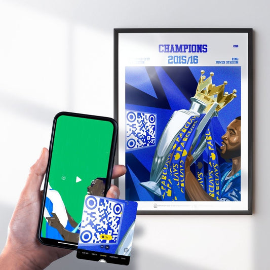 Leicester City Poster Premier League Champions v Everton Goal Replay (All Goals & Trophy Lift')