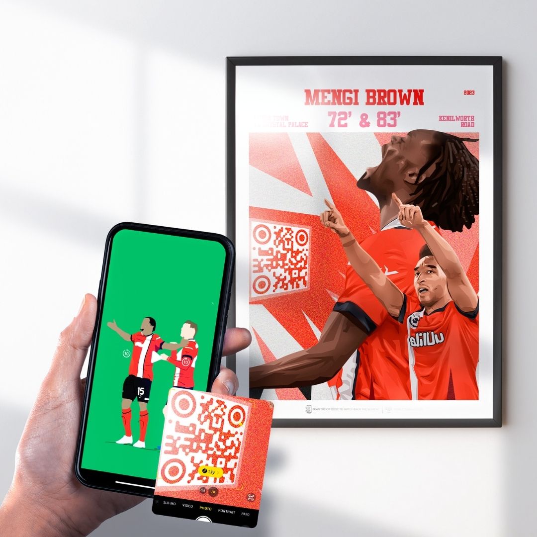 Luton Town Poster Mengi & Brown v Crystal Palace Goal Replay (72') (83')