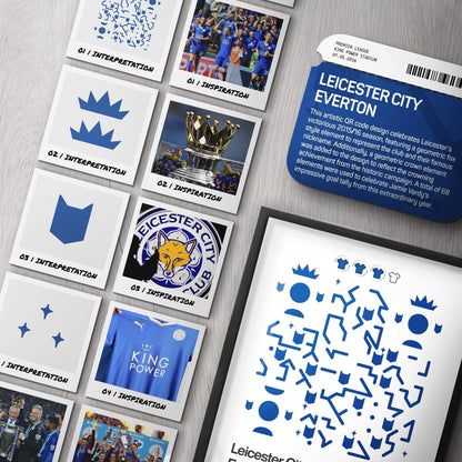 Leicester Poster Premier League Champions v Everton Interactive Replay (05' + 33' + 65')