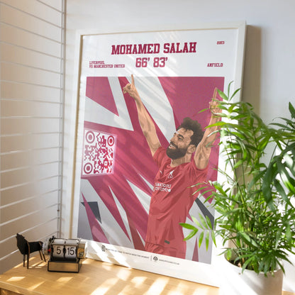 Liverpool Poster Mohamed Salah v Manchester United Goal Replay (66' + 83’)