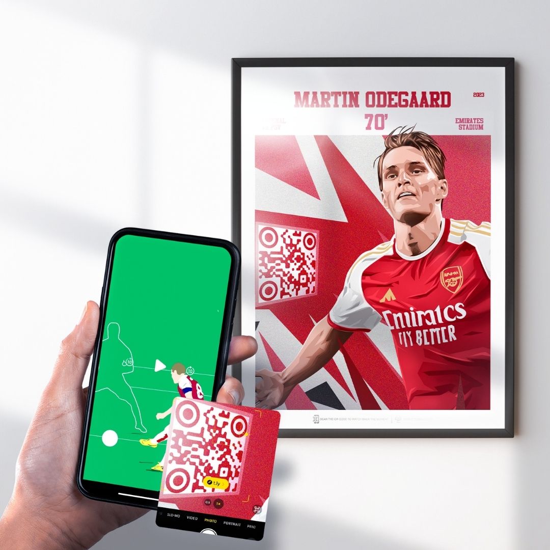 Arsenal Poster Martin Odegaard v PSV Goal Replay (70')
