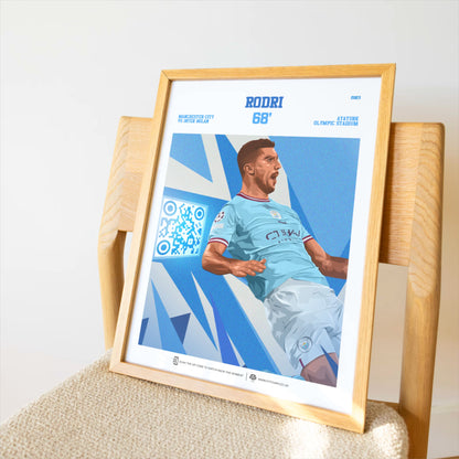 Manchester City Poster Rodri v Internazionale Milano Goal Replay (68')