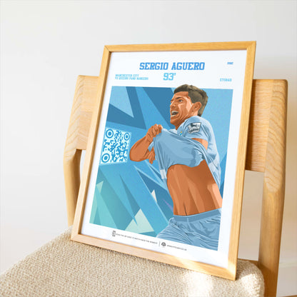 Manchester City Poster Sergio Aguero v QPR Goal Replay (93')
