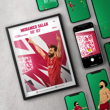 Liverpool Poster Mohamed Salah v Manchester United Goal Replay (66' + 83’)