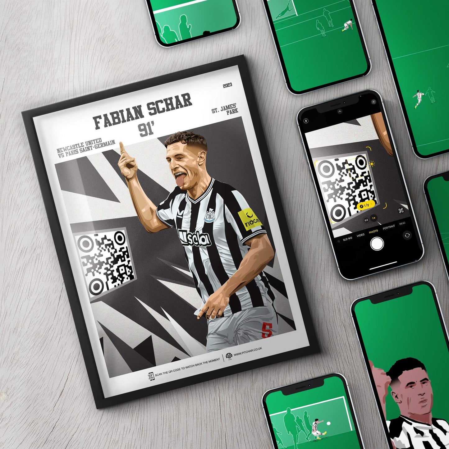 Newcastle United Poster Fabian Schar v Paris Saint-Germain Goal Replay (91')