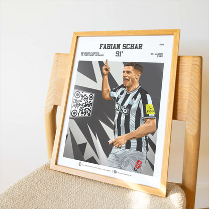 Newcastle United Poster Fabian Schar v Paris Saint-Germain Goal Replay (91')