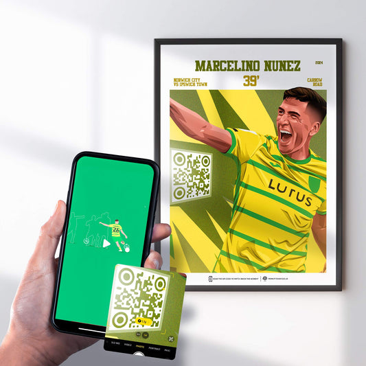 Norwich City Poster Marcelino Nunez v Ipswich Goal Replay (39')