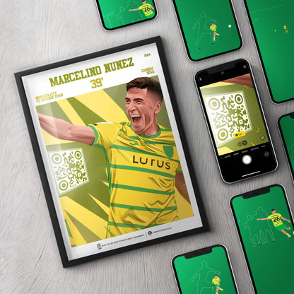 Norwich City Poster Marcelino Nunez v Ipswich Goal Replay (39')