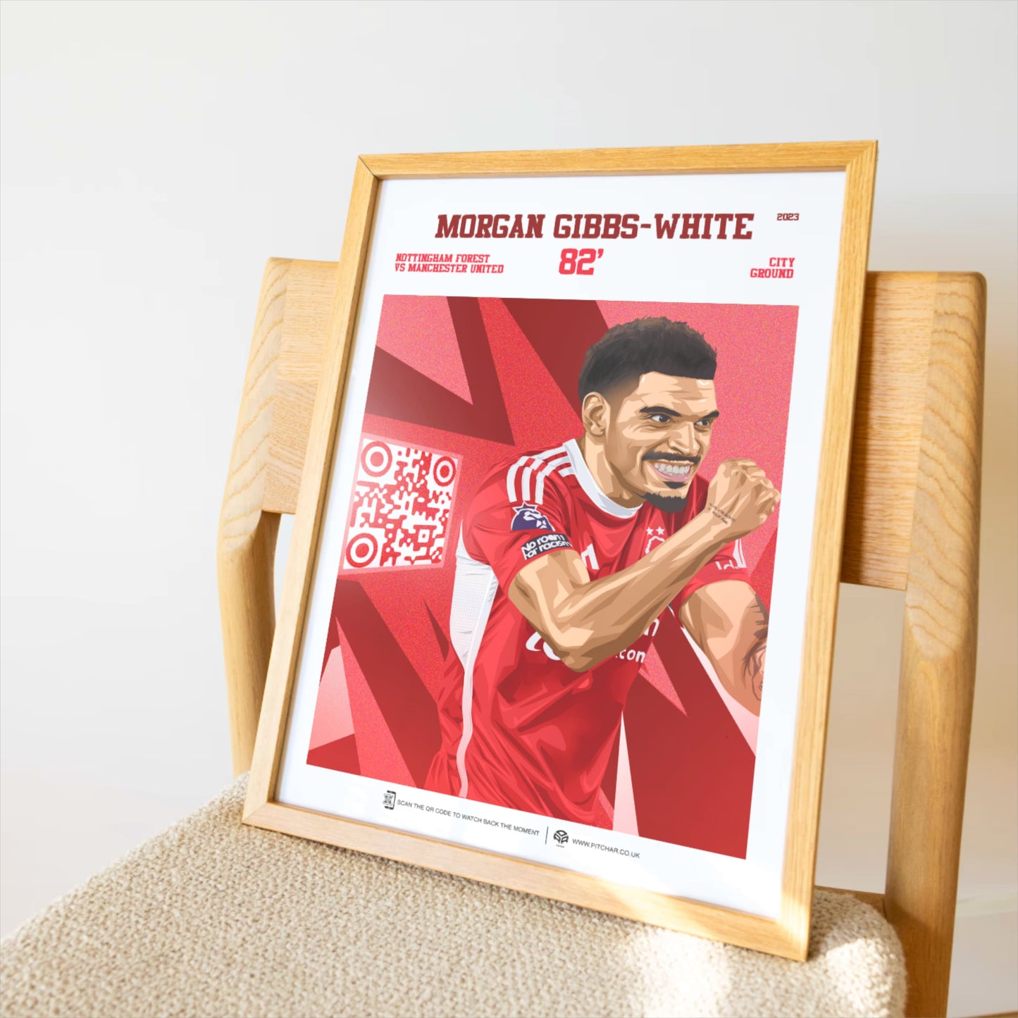 Nottingham Forest Poster Morgan Gibbs-White v Manchester United Goal Replay (82')
