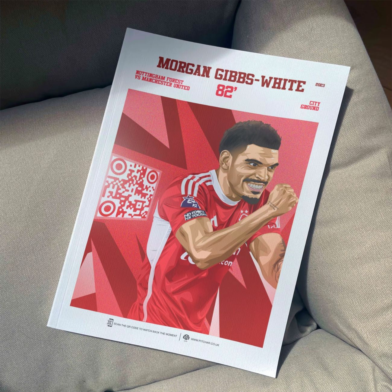 Nottingham Forest Poster Morgan Gibbs-White v Manchester United Goal Replay (82')