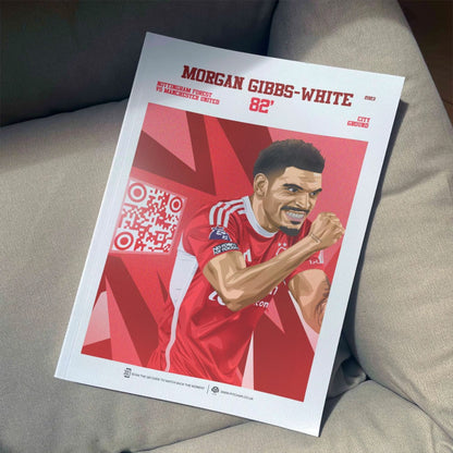 Nottingham Forest Poster Morgan Gibbs-White v Manchester United Goal Replay (82')