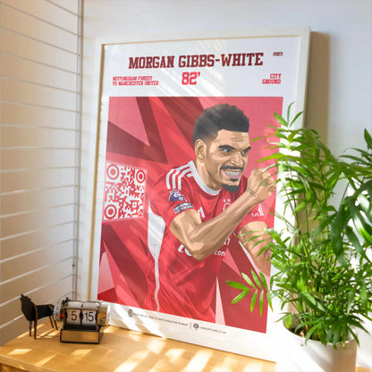 Nottingham Forest Poster Morgan Gibbs-White v Manchester United Goal Replay (82')