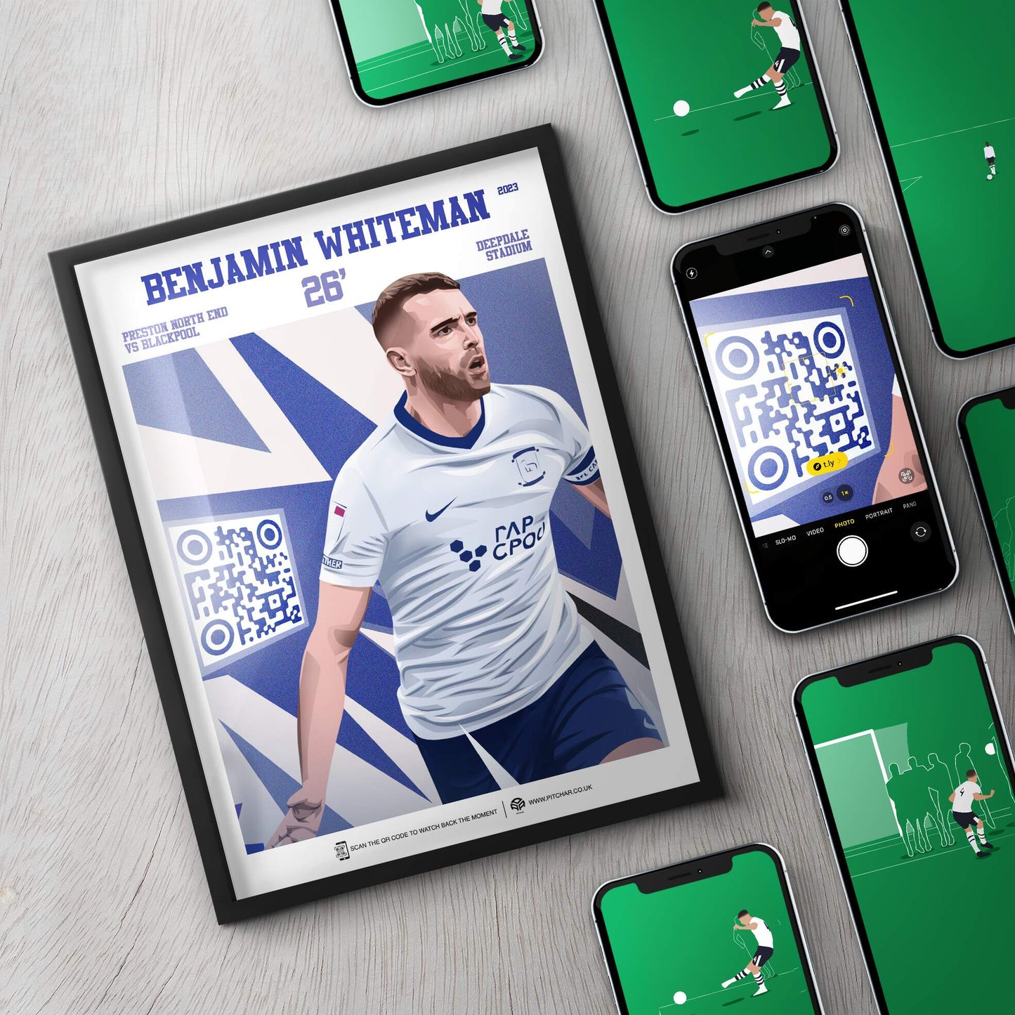 Preston North End Poster Benjamin Whiteman v Blackpool Goal Replay (26')