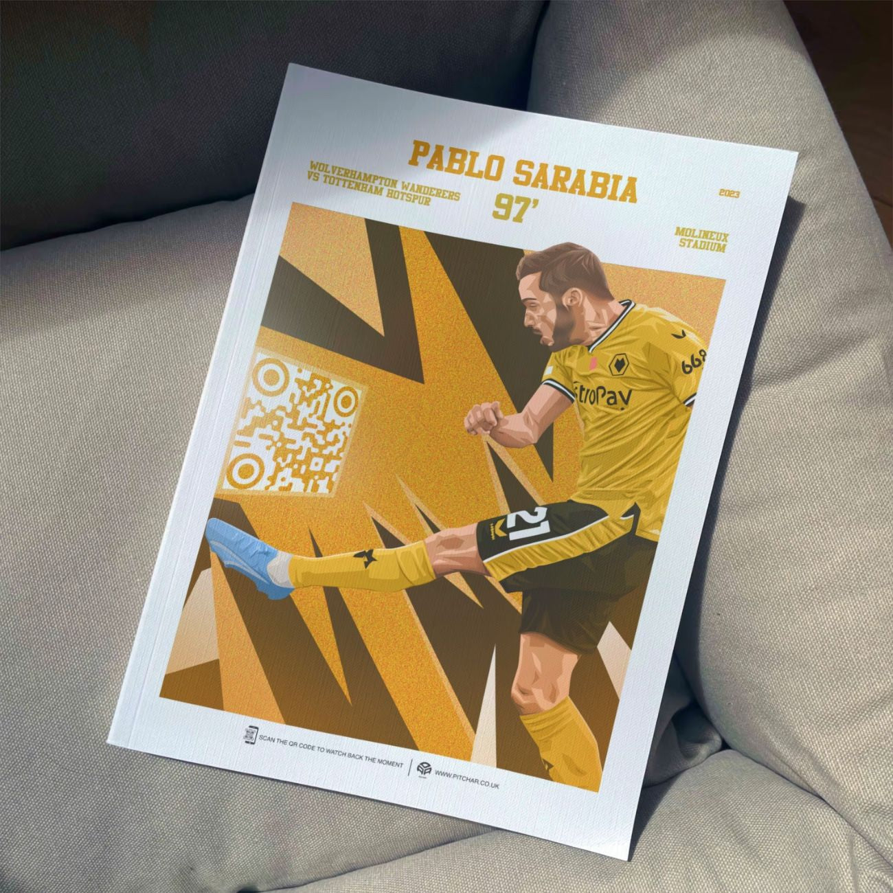 Wolves Poster Pablo Sarabia v Tottenham Goal Replay (97')